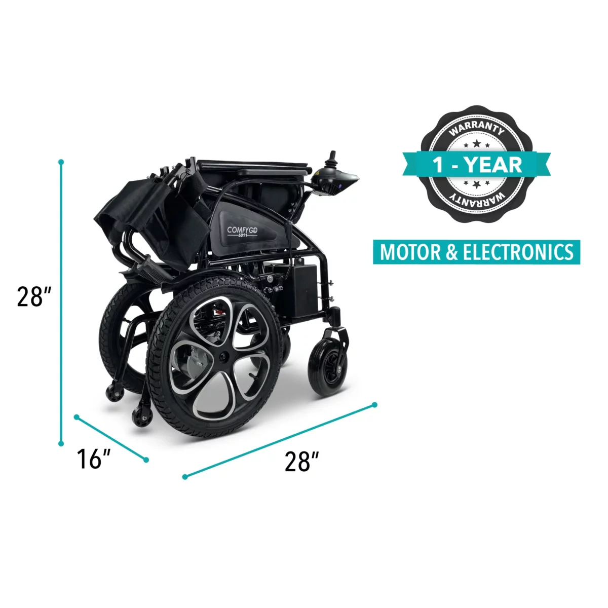 6011 ComfyGO Folding Electric Wheelchair